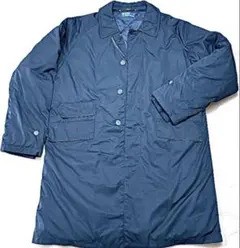 ポロラルフローレン L レザー襟 ダウンコート 90s ネイビー ロング