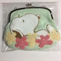 スヌーピー 刺繍　がま口　ショルダーバッグ