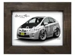 カーイラスト054【トヨタ プリウス B】ZVW30型 旧車