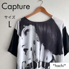 Capture キャプチャー Tシャツ レディース L ブラック プリント柄のサムネイル