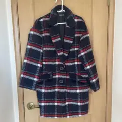 CHIP CLIP チェスターコート ネイビー レッド チェック柄