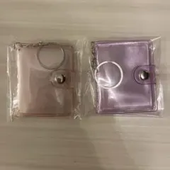 クリアホルダー 2個セット ピンク パープル　ミニシール帳