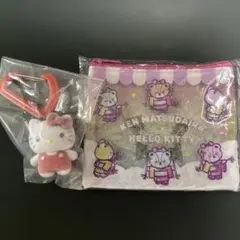 ハローキティ　カラビナ マスコットチャーム　マツケンクリアラメポーチ2個セット