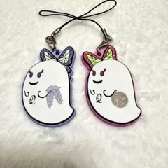 Q-pot.×鬼滅の刃　オバケちゃん　ラバーストラップ　胡蝶しのぶ＆栗花落カナヲ