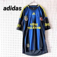 アディダス フェネルバフチェ 公式ユニフォーム 青紺ストライプ （M）ワッペン