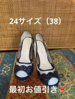 ⭐️グレースコンチネンタル　 グリッターオープントゥハイヒール38size⭐️のサムネイル