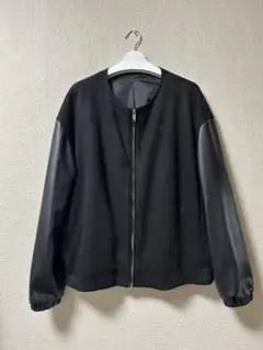 ZARA 黒の合成皮革ジャケット