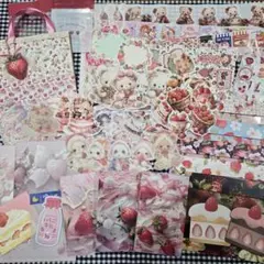 ストロベリーラッピング&コラージュ素材セット⭐週末お根引き中⭐