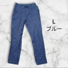 【美品】 海外製 カジュアルパンツ ブルー L 238