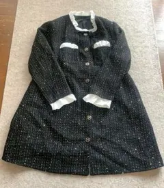 ゴールドジャパン　ツイードジャケット　スパンコール　黒　4L タグ付き
