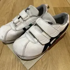 asics ホワイト スニーカー ベルクロ - メルカリ