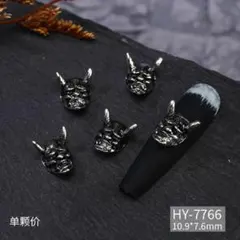 P963(2個)ネイルパーツ 般若 成人式 ギャル ロック 和柄 和風 中国 鬼