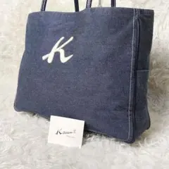 キタムラ トートバッグ デニム 刺繍 ロゴ 大容量 A4収納