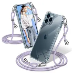 iPhone12 ProMax ケース クリア ショルダー 透明 ストラップ付き
