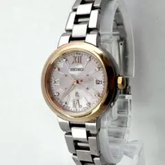 稼働✨ SEIKO LUKIA 電波ソーラー ピンクフラワー文字盤