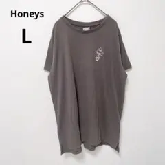 ハニーズ ムーミン 半袖Tシャツ ダークグレー L サイドスリット　ワンポイントのサムネイル