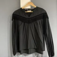 nano universe ブラック長袖シャツ