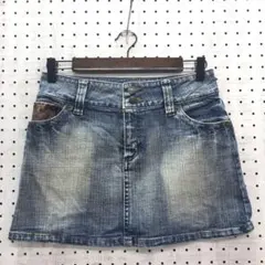 激レア 平成アーカイブ 古着 ROSE FANFAN 豚革装飾デニムミニスカート