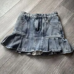 デニム プリーツミニスカート