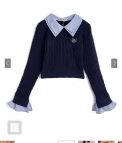 GRL 2Wayダブルカラーケーブル編みニットトップス k9395i