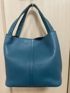 ハンドバッグ　トルコブルー　ターコイズブルー　ブルーグリーン　本革