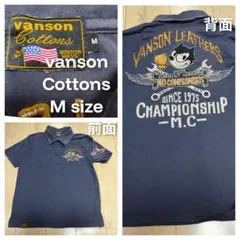 VANSON M ポロシャツ 刺繍 半袖ポロシャツ FELIX 紺 フェードのサムネイル