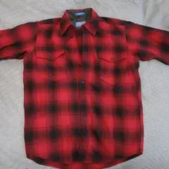 90s ペンドルトン オンブレシャツ 赤黒 アメリカ製　ウール