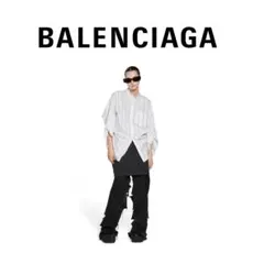 美品 BALENCIAGA ストライプ シャツ ブラウス 変形のサムネイル