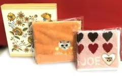 未使用 PAUL & JOE タオルハンカチ 猫デザイン 2点セット
