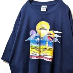 ギルダンカンザストピーカ HuffnPuff Tシャツネイビー紺色2XL古着