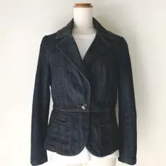 美品✼23区 ストレッチ デニム テーラードジャケット インディゴブルー 40