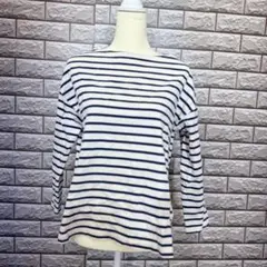 LEPSIM ボーダー柄 ボートネック ロングTシャツ サイドジッパー 長袖