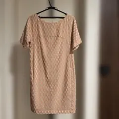 セタイチロウ　半袖ワンピース　刺繍　ダイヤ柄　サイズ38のサムネイル