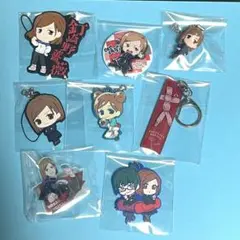 釘崎野薔薇8点セット 呪術廻戦 ラバーキーホルダー 缶バッジ アクリルクリップ