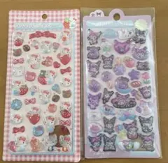 サンリオキャラクター2枚セットボンボンドロップシールと硬めシール第二弾　クロミ
