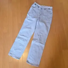 ライトブルー デニムパンツ 裾ジップのサムネイル
