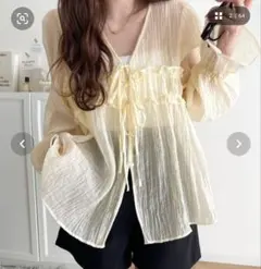 mily bilet シアーブラウス イエロー XLのサムネイル