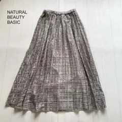 NATURAL BEAUTY BASIC チェックプリーツスカート　Mのサムネイル