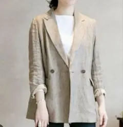 BEAMS LIGHTS ベージュ リネンテーラードジャケット