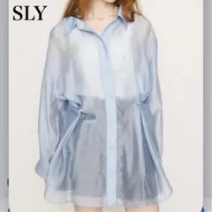 SLYスライ　シアーバックタックシャツ　長袖　ブルーのサムネイル