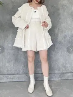 jumelle　ツイードハーフパンツ　アイボリー　美品