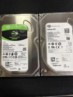Seagate BarraCuda HDD 1TB 2台セット 正常品動作確認済のサムネイル