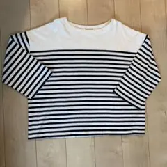 ボーダーカットソー　7分袖　フリーサイズ　レディース