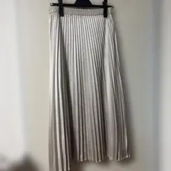 シップス シルバー プリーツロングスカート