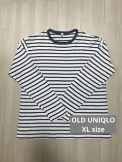 Old UNIQLO ボーダー ロンT ネイビー×ホワイト XL