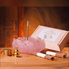 ローズクォーツお香立てセット