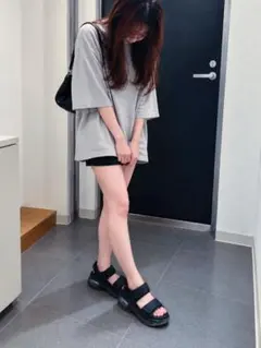 厚底スポーツサンダル ブラック