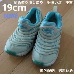 19cm Nike ダイナモフリー 水色 スニーカー 記名塗り潰しあり