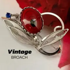 B68 美品 ヴィンテージ フラワー ブローチ お花 遺品整理 昭和レトロ