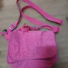 Kipling ショルダーバッグ ピンク モンキーチャーム付